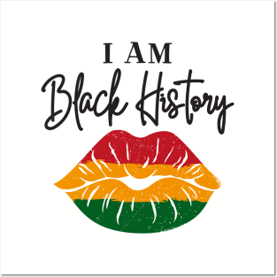 i am black history lips Posters and Art